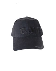 RAW HAT BLACK WITH BLACK LOGO WITH POKER