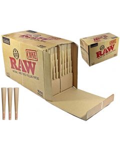 RAW PREROLLED  CONE 84mm 24mm filter, 1000/box